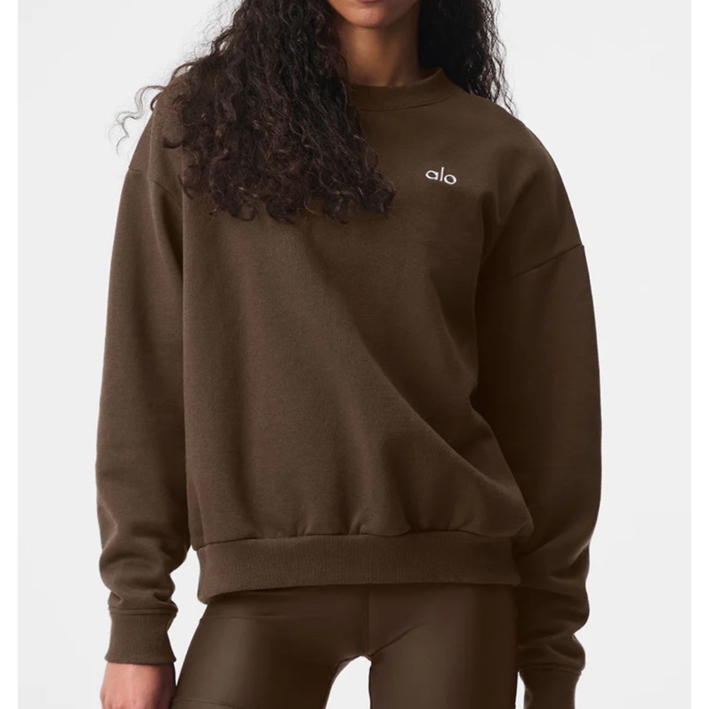 Espresso Alo Accolade Crew Neck Pullover!